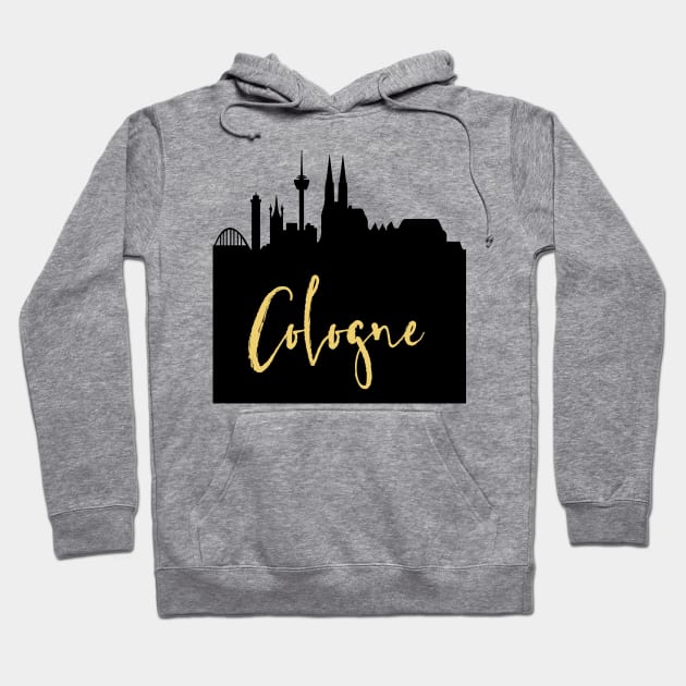 COLOGNE GERMANY DESIGNER SILHOUETTE SKYLINE ART Hoodie by deificusArt